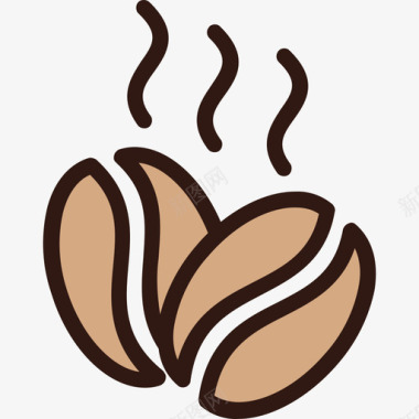 咖啡豆咖啡10线形颜色图标图标