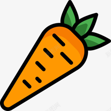 胡萝卜食物和饮料19线性颜色图标图标