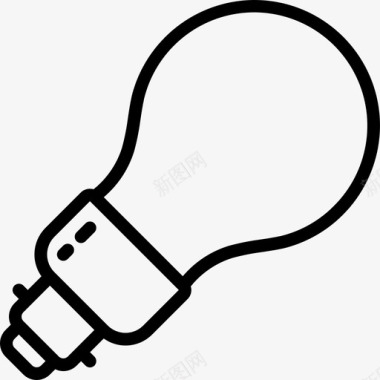 灯泡电源和能量9线性图标图标