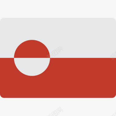 格陵兰岛国旗15平坦图标图标