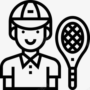 网球运动员体育化身4直线型图标图标