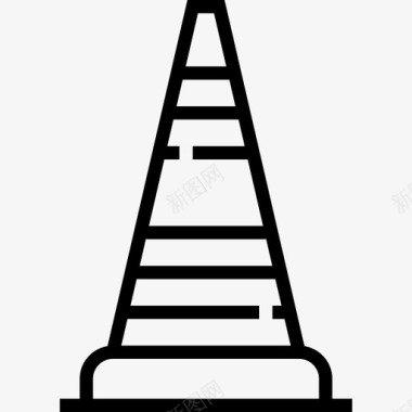 圆锥施工工具10线性图标图标