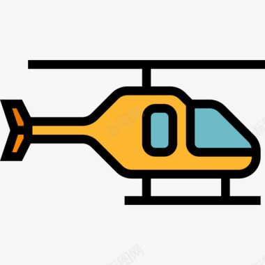 直升机运输63线性颜色图标图标