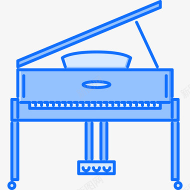 钢琴音乐44蓝色图标图标