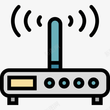 路由器通信101线颜色图标图标