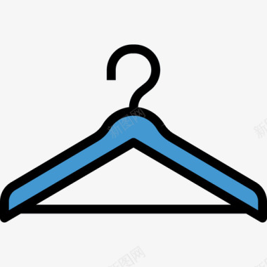 衣架清洁和家务4线性颜色图标图标
