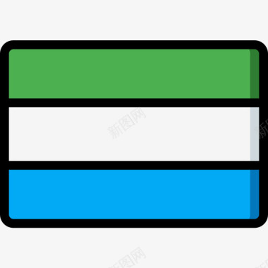 塞拉利昂国旗10线颜色图标图标
