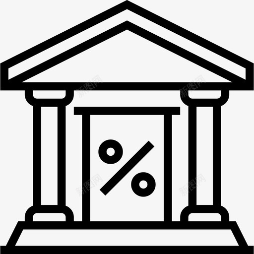 银行业被动收入2线性图标svg_新图网 https://ixintu.com 线性 被动收入2 银行业