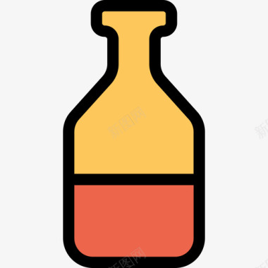 油美容和spa6直线颜色橙色图标图标