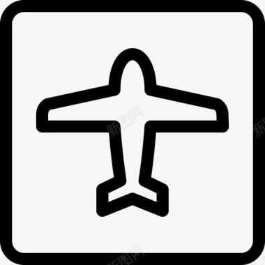 机场机场2号航站楼直线型图标图标