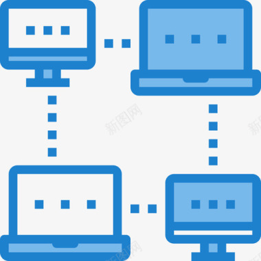 网络网络和数据库17蓝色图标图标
