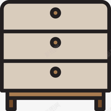 床头柜家具和家居9线性颜色图标图标