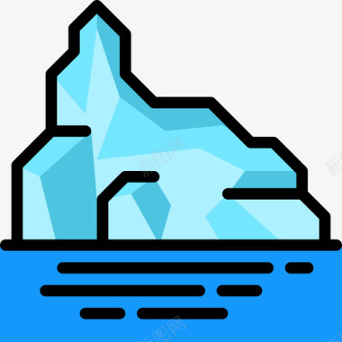 冰山128号天气线性颜色图标图标