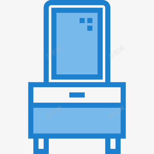 梳妆台家用设备5蓝色图标svg_新图网 https://ixintu.com 家用设备5 梳妆台 蓝色