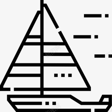 帆船运动型38直线型图标图标
