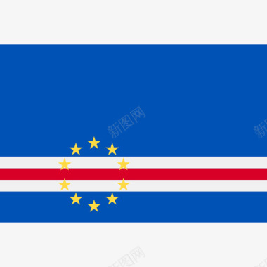 佛得角长方形国家简单旗帜图标图标