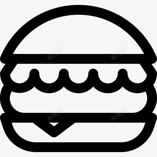 汉堡包食物45直系图标svg_新图网 https://ixintu.com 汉堡包 直系 食物45