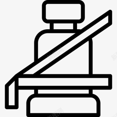 汽车座椅安全带4线性图标图标