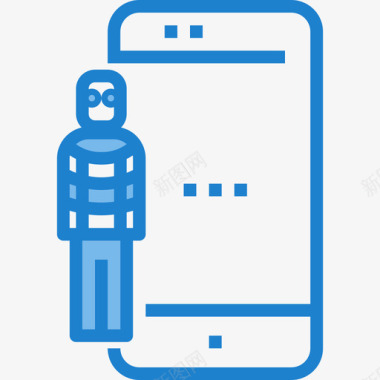 智能手机网络和安全4蓝色图标图标