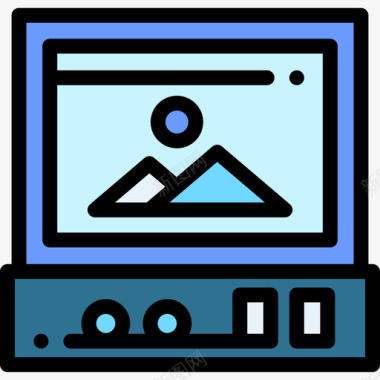 计算机计算机组件4线颜色图标图标