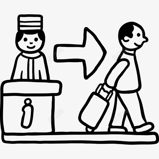 退房酒店服务6黑色图标svg_新图网 https://ixintu.com 退房 酒店服务6 黑色