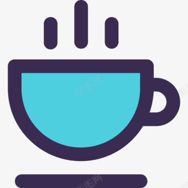 咖啡杯餐厅34直线颜色蓝色图标图标
