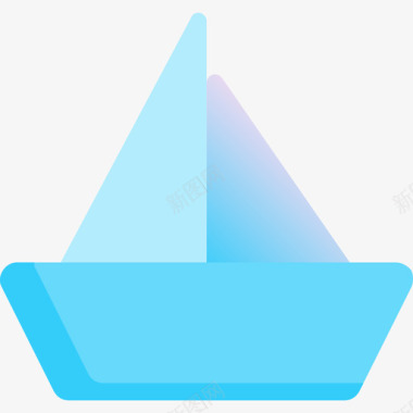 帆船夏季29号蓝色图标图标