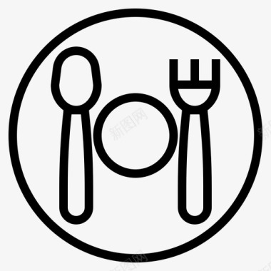 餐厅晚餐菜图标图标