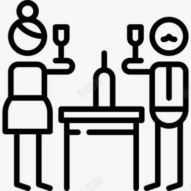 葡萄酒聚会和庆祝活动8直系图标图标