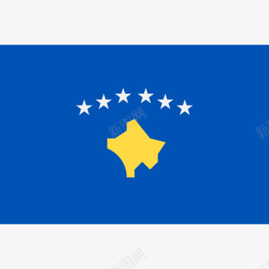 科索沃长方形的国家简单的旗帜图标图标