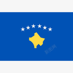科索沃科索沃长方形的国家简单的旗帜图标高清图片