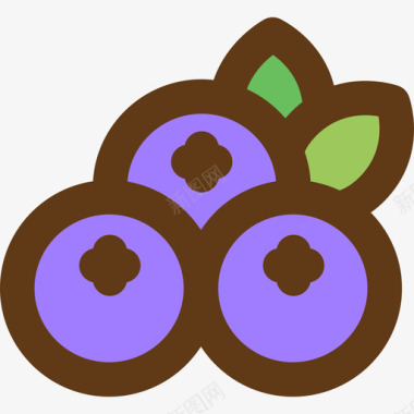 蓝莓果蔬2线形颜色图标图标