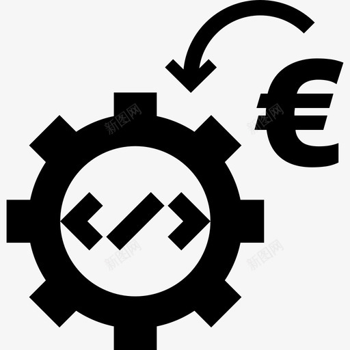 投资发展欧元图标svg_新图网 https://ixintu.com 发展 投资 欧元 编程 齿轮