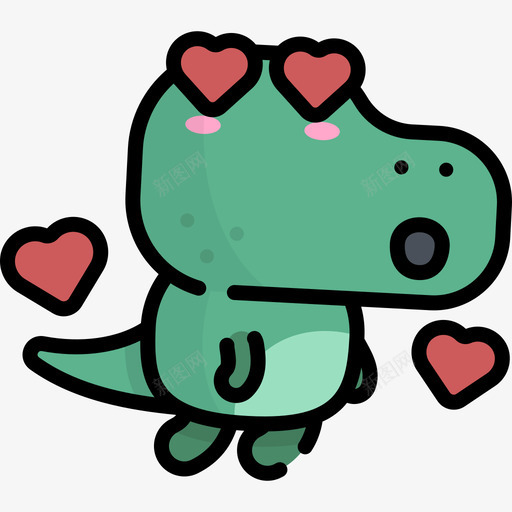在爱情中恐龙化身的情况下线颜色图标svg_新图网 https://ixintu.com 在爱情中 恐龙化身的情况下 线颜色