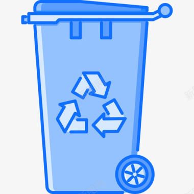 回收箱自然41蓝色图标图标