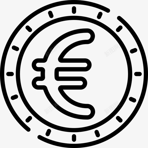 欧元金融48线性图标svg_新图网 https://ixintu.com 欧元 线性 金融48