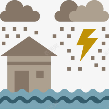 洪水生态116平坦图标图标