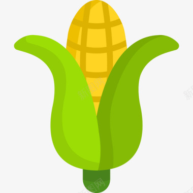 玉米食品和饮料11平的图标图标