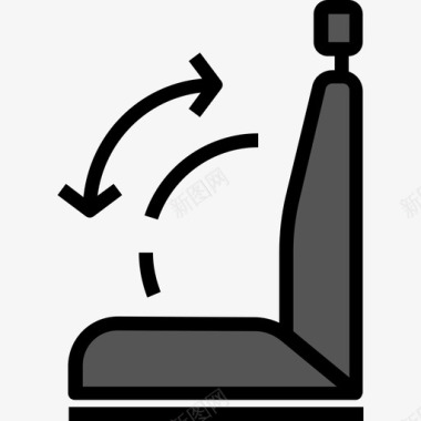 座椅汽车2线性颜色图标图标