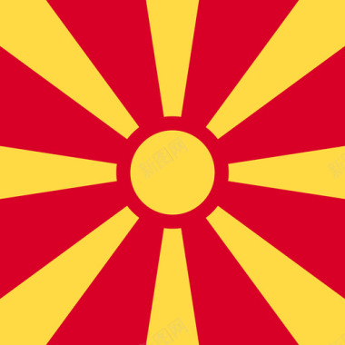 马其顿共和国方形国家简单旗帜图标图标