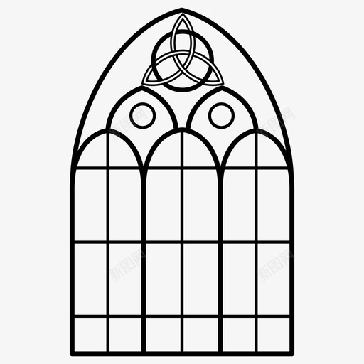 哥特式窗户建筑哥特式风格图标svg_新图网 https://ixintu.com 哥特式窗户 哥特式风格 大教堂和城堡的哥特式窗户 建筑 彩色玻璃 窗框