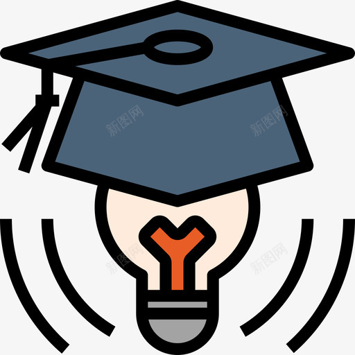 Mortarboard教育程度125线性颜色图标svg_新图网 https://ixintu.com Mortarboard 教育程度125 线性颜色