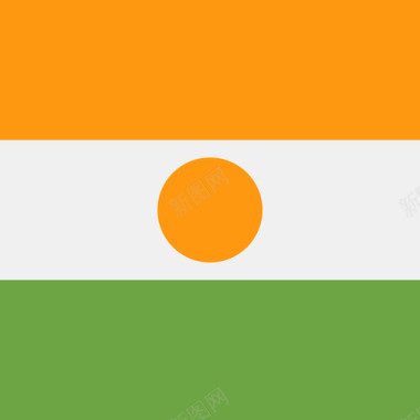 尼日尔方形国家简单旗帜图标图标