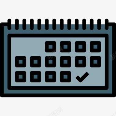 日历健身64线性颜色图标图标