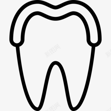 牙龈牙齿8线状图标图标