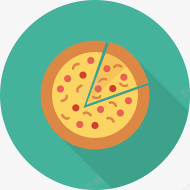 披萨食品和饮料22圆形图标图标