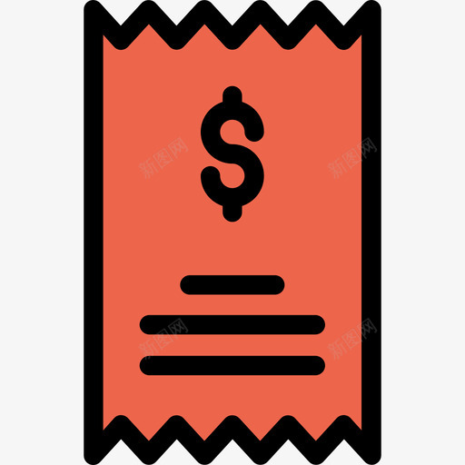 发票银行和金融22线颜色橙色图标svg_新图网 https://ixintu.com 发票 线颜色橙色 银行和金融22