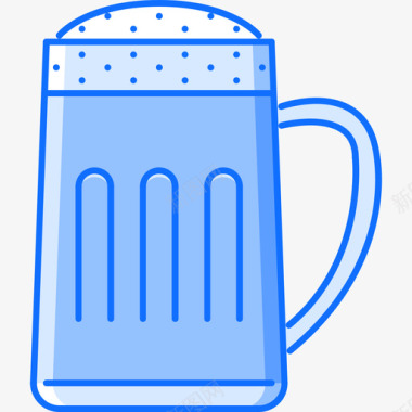 啤酒18号酒吧蓝色图标图标
