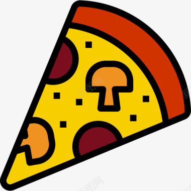 披萨片食品和饮料2线性颜色图标图标