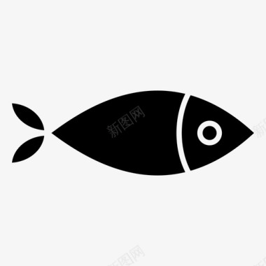 鱼海洋黑图标图标